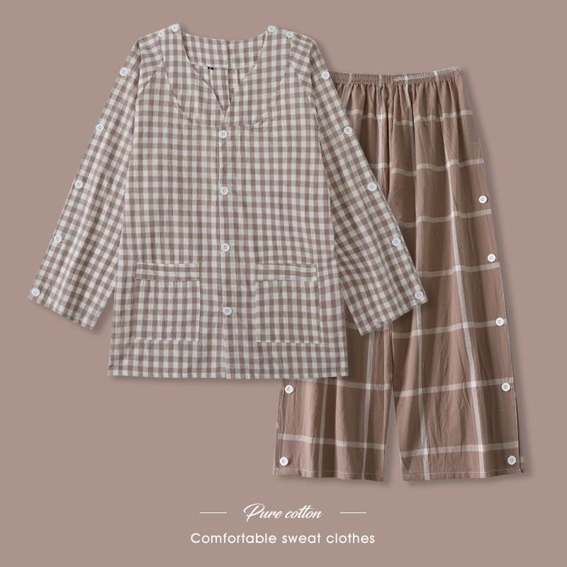 艾灸服女纯棉前后开衫针灸刮痧推拿理疗服经络养生护理服背开扣男 - 图2