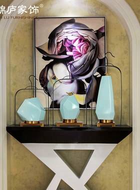 新中式陶瓷装饰品客厅装饰房间布置禅意桌面摆件玄关摆设现代简约