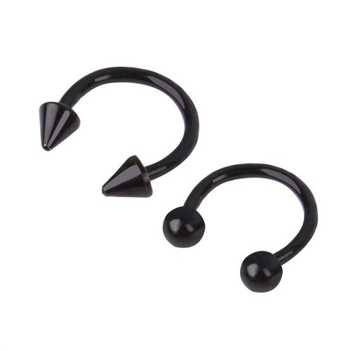2Pcs Stainless Steel Cone Spike Horseshoe Circular Septum No - 图2