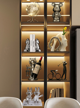 轻奢风暴力熊酒柜装饰品摆件套装高档客厅电视柜红酒架家居工艺品