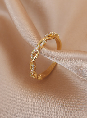 LATS Luxury Gold Color Pearl Zircon Rings for Woman 2021 Vin