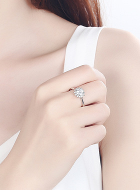 新品仿真钻锆石戒指开口设计可调节女戒饰品时尚OL外环满钻戒