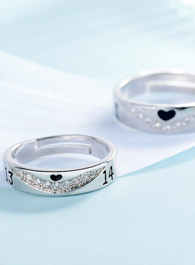 跨境电商wish爆款配饰日韩创意微镶锆石镀银戒指简约情侣对戒饰品