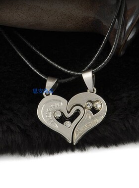 极速Lover Couple Necklace I Love You Heart Pendant Gift