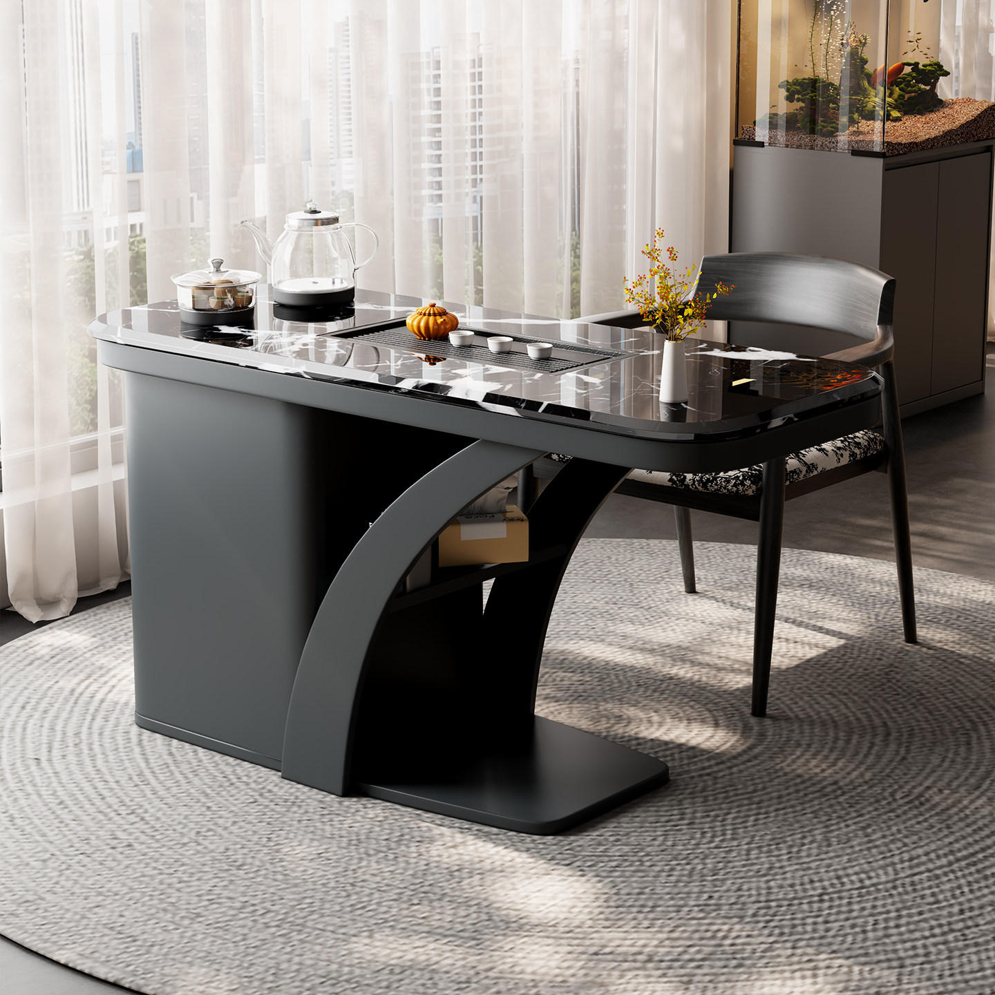 意式极简超晶石茶台轻奢现代高级感茶桌新款高端阳台小茶桌椅组合,淘宝优惠券,粉丝福利购,淘宝优惠卷