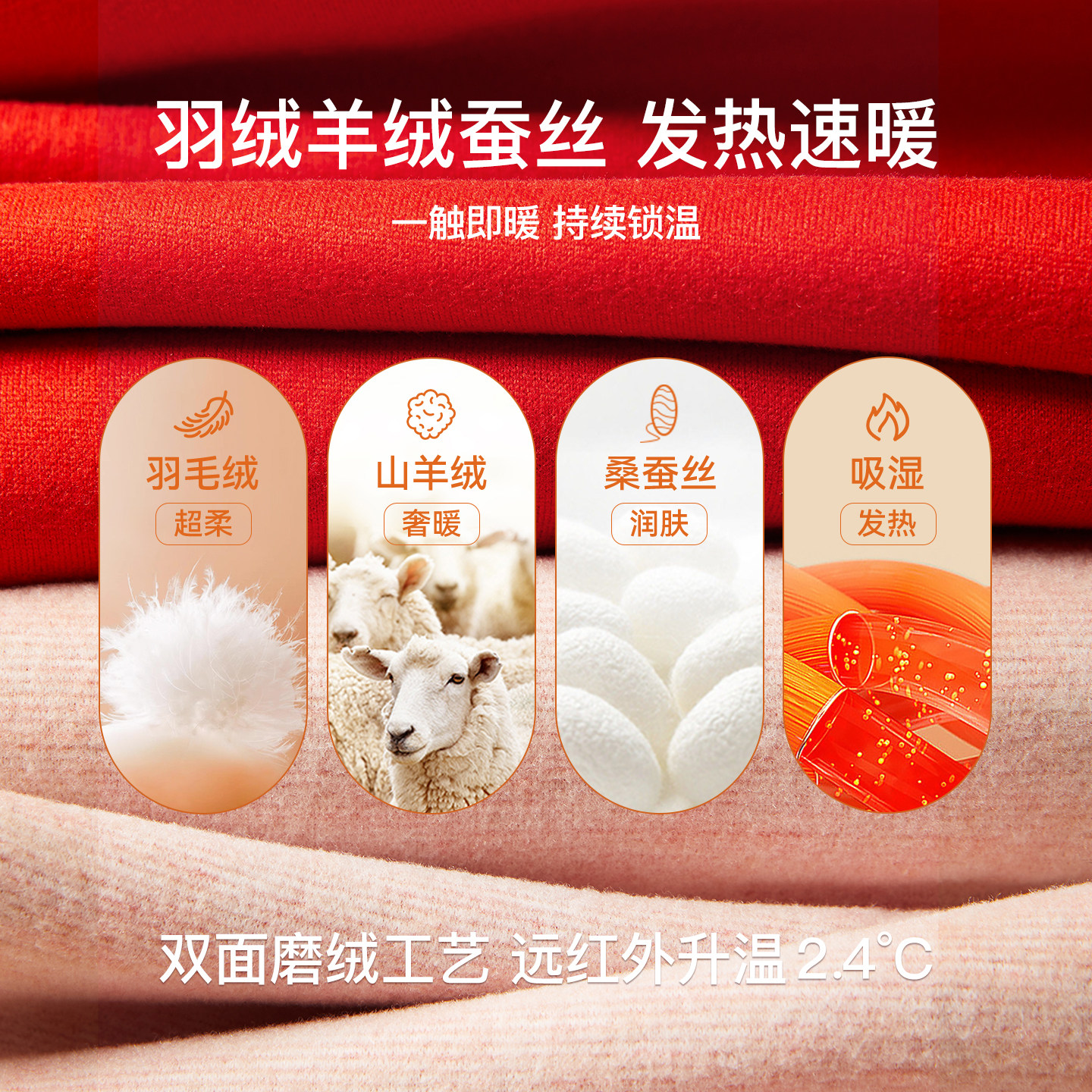 猫人保暖内衣男士秋衣秋裤大红色内衣袜本命年结婚马年男女士套装,淘宝优惠券,粉丝福利购,淘宝优惠卷