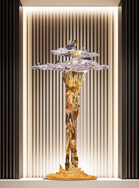 流水假山摆件进门入户玄关办公室生财景观大件落地开业乔迁送礼品