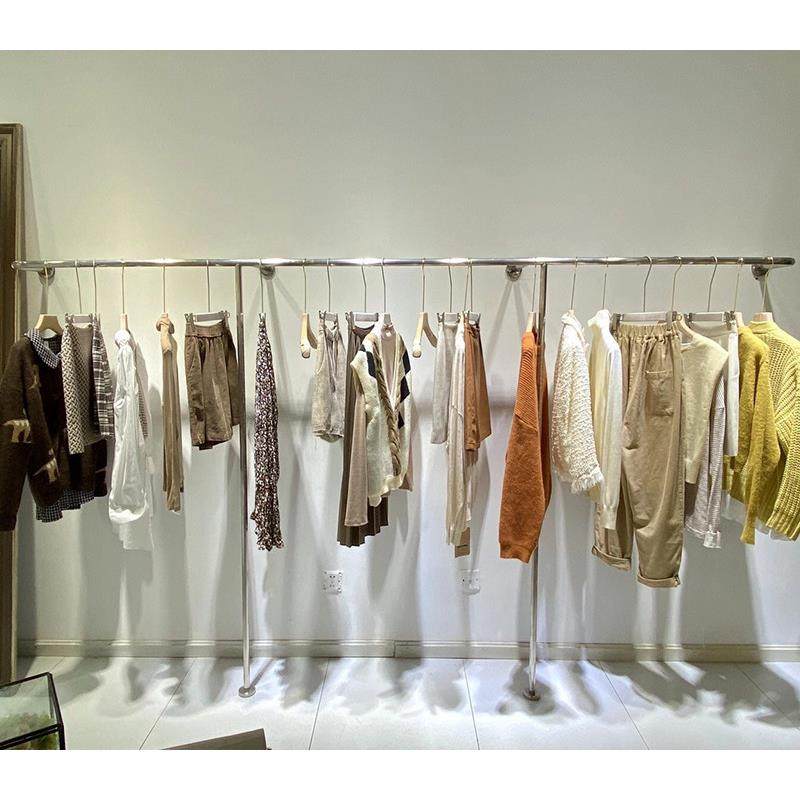女装店货架展示架落地式上墙壁挂式不锈钢挂衣架服装店专用陈列架,淘宝优惠券,粉丝福利购,淘宝优惠卷