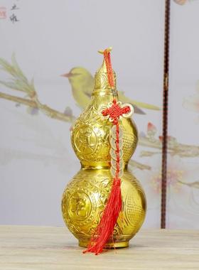 铜葫芦摆件纯铜开盖空心五帝钱挂件镇宅招财家居玄关装饰品大小号