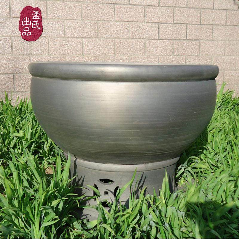 老北京鱼盆古法陶瓷虎头缸水养金鱼荷花瓦岗老式门海黑陶泥盆鱼缸,淘宝优惠券,粉丝福利购,淘宝优惠卷