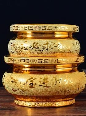 冲积金陶瓷香炉家庭室内佛仙香炉寺庙供奉吸引财富香炉插入香炉碗