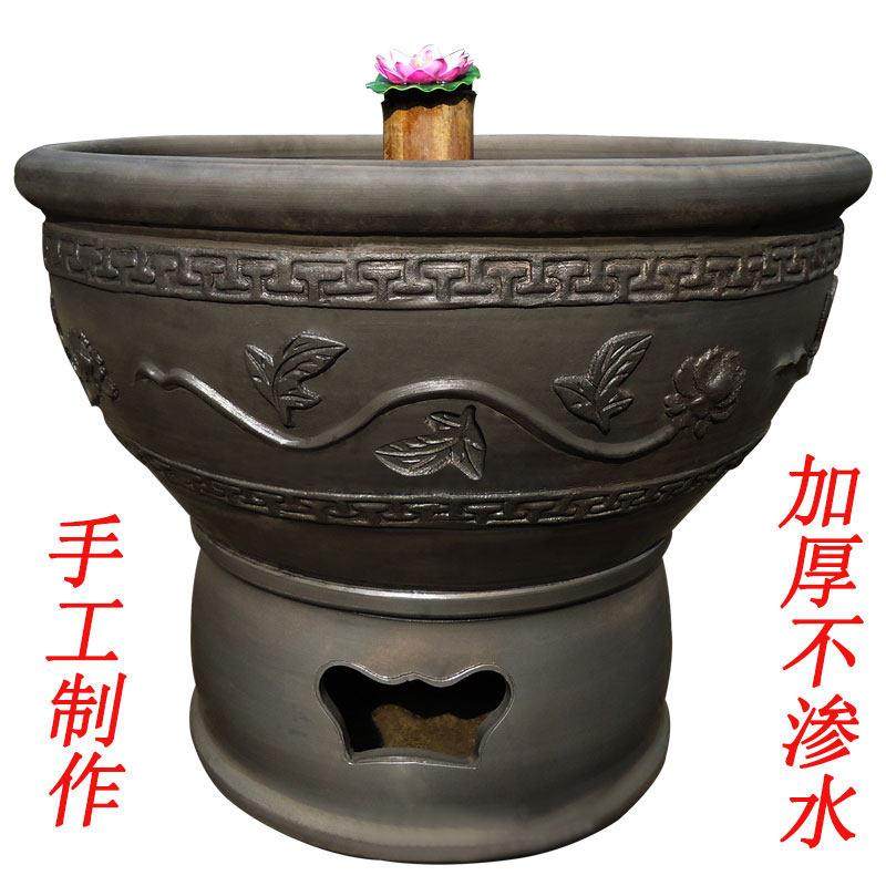 老北京鱼盆古法陶瓷虎头缸水养金鱼荷花瓦岗老式门海黑陶泥盆鱼缸,淘宝优惠券,粉丝福利购,淘宝优惠卷