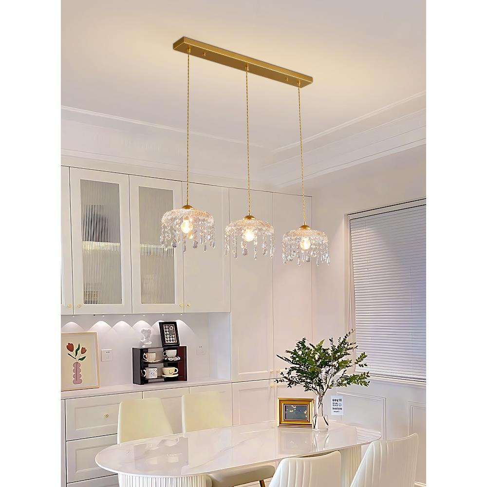 菲朵法国无障碍豪华水晶餐厅吊灯2025新美国覆古宫殿风格矩形台灯 - 图0