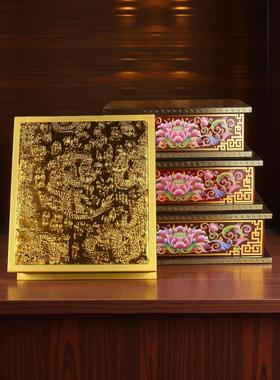 珐瑯彩加高底座观音佛像莲花台方形底座供奉台关公垫高财神爷神垫