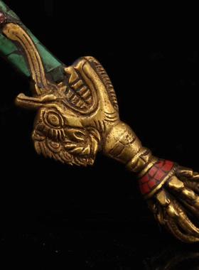 纯铜智慧剑饰，尼泊尔文殊菩萨智慧剑，藏式手持密宗器具