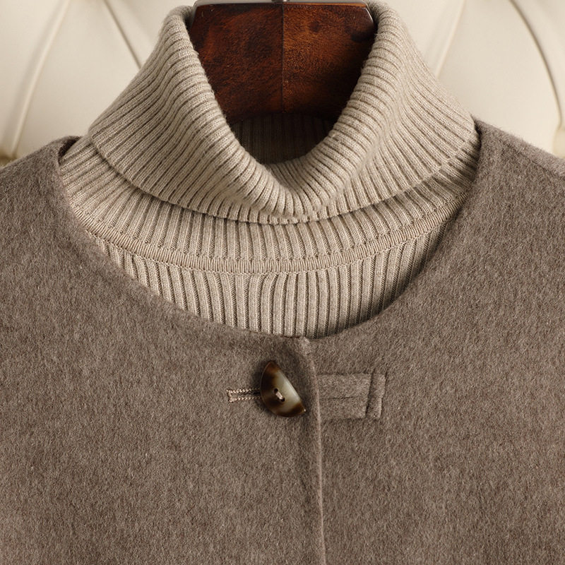 双面羊绒大衣2024年新款秋新中式短款小香风毛呢大衣女外套小个子