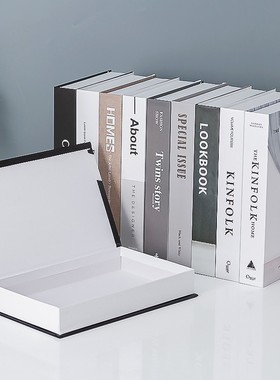 可打开收纳假书盒子客厅电视柜创意装饰书摆件北欧简约风格仿真书