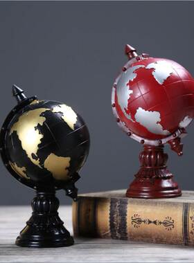 极速欧式复古存钱罐地球仪工艺礼品摆饰摆设创意家居卧室酒柜房间