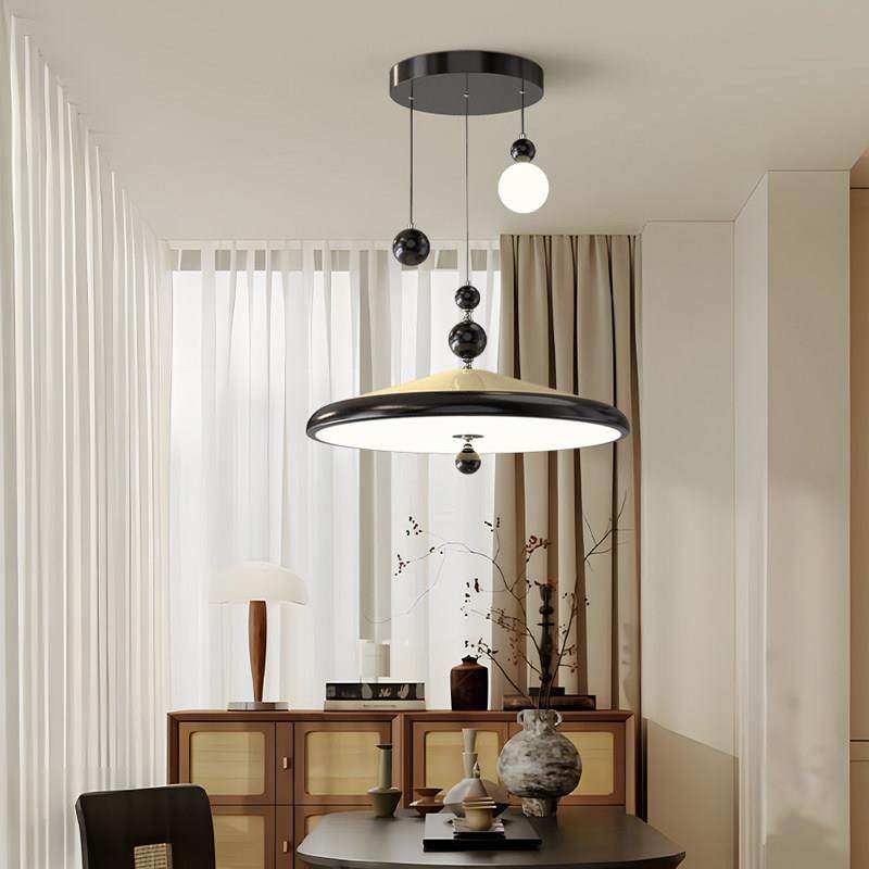 饭厅灯北欧覆古艺术胡桃木纹飞碟灯具个性创意魔豆中古风餐桌吊灯,淘宝优惠券,粉丝福利购,淘宝优惠卷