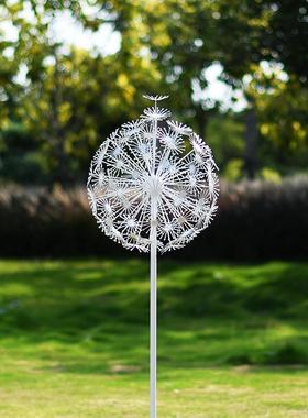 户外仿真20240428公英园景观不钢铁艺发光植蒲物雕塑草坪锈庭院林