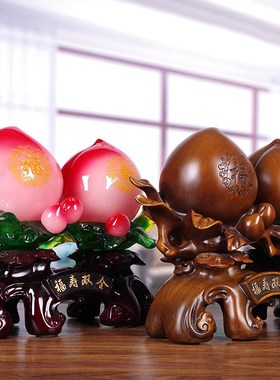 福寿双全寿桃摆件家居客厅爷爷奶奶生日礼品摆设80大寿个性装饰品