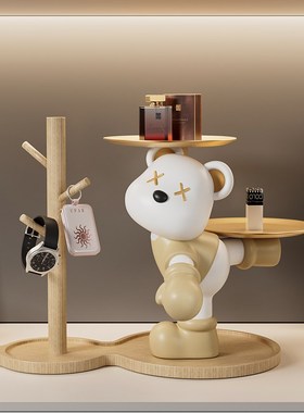 暴力熊玄关钥匙收纳摆件入户家居客厅托盘置物架搬家乔迁新居礼品