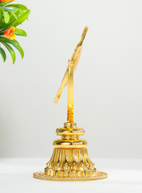 准提镜藏传密宗用品鎏金彩绘居家宝镜佛前摆件供具准提佛母像宝镜