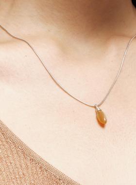 OLIOEACLO纯银玛瑙黑曜石吊坠