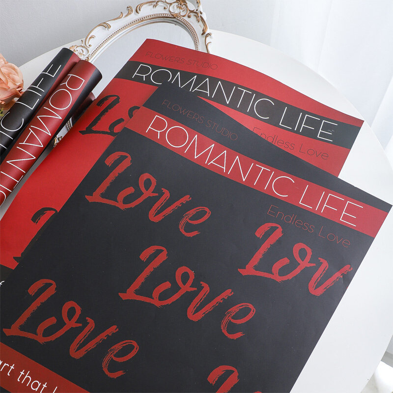 精品520七夕节礼物包装纸礼品包花纸鲜花装饰纸diy花店材料包邮