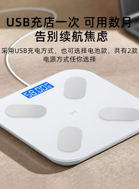 体脂秤okok智能精准测脂肪充电女家用小型体重蓝牙连接手机人体