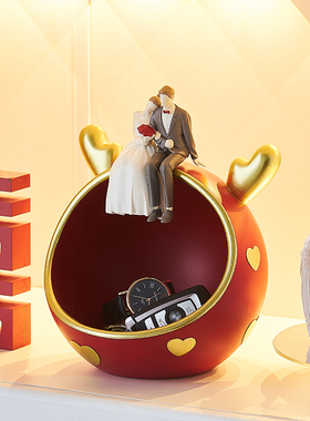 创意情侣进门入户玄关钥匙收纳摆件装饰品结婚礼物送新人新娘闺蜜