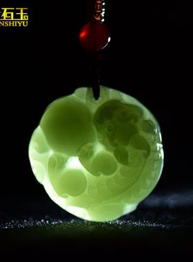 和田玉貔貅吊坠挂件白玉皮休玉石玉佩天然款有求必应新疆平安扣报