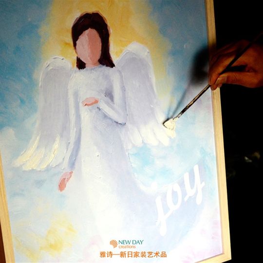 Gift canvas giclee high-definition color spray painting hanging wall hanging decorative photo frame painting happy angel