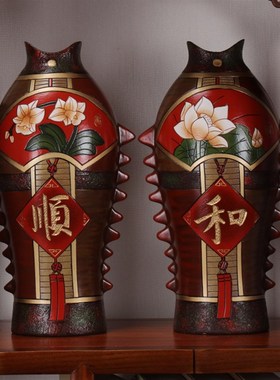 中式创意客厅家居玄关博古架饰品酒柜陶瓷摆设陶艺摆件手工工艺品