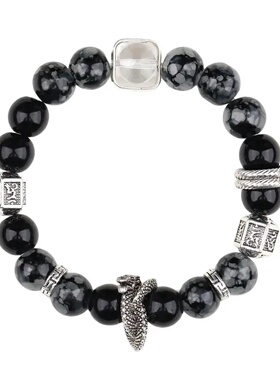 钛钢玻璃手链龙脊玄武曜夜手串