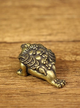 纯铜金蟾摆件招财金蝉三脚金蟾黄铜实心铜蟾蜍家居店铺装饰工艺礼