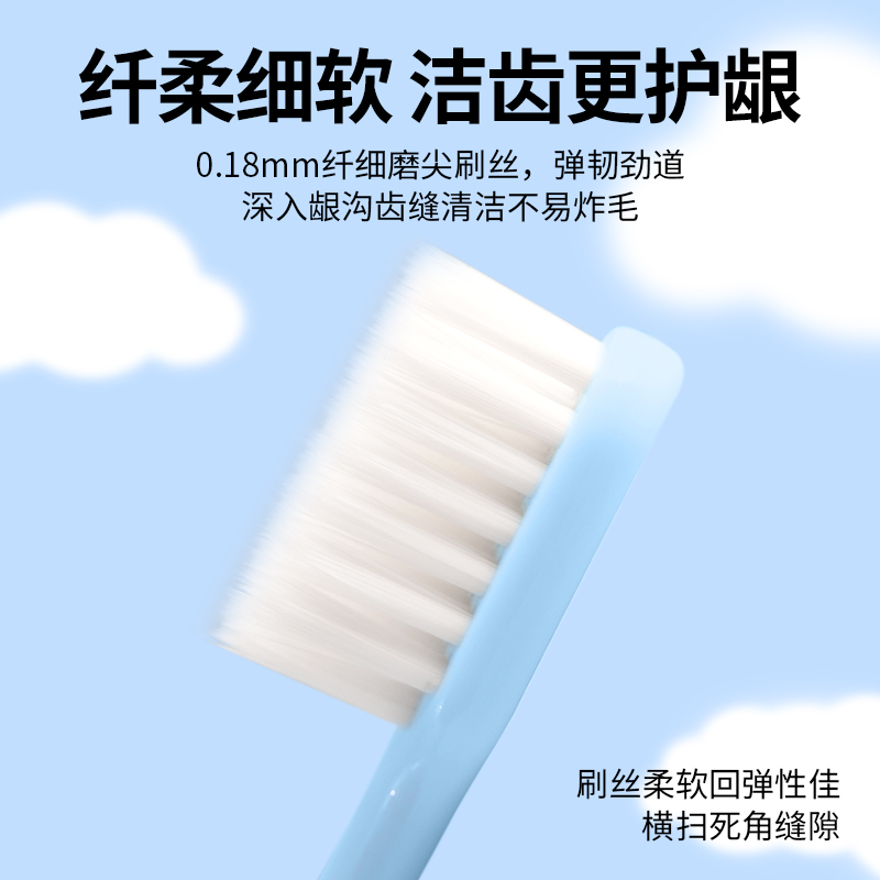倍加洁软毛牙刷宽头口腔洁净成人男女三支家用家庭装一次性旅行装