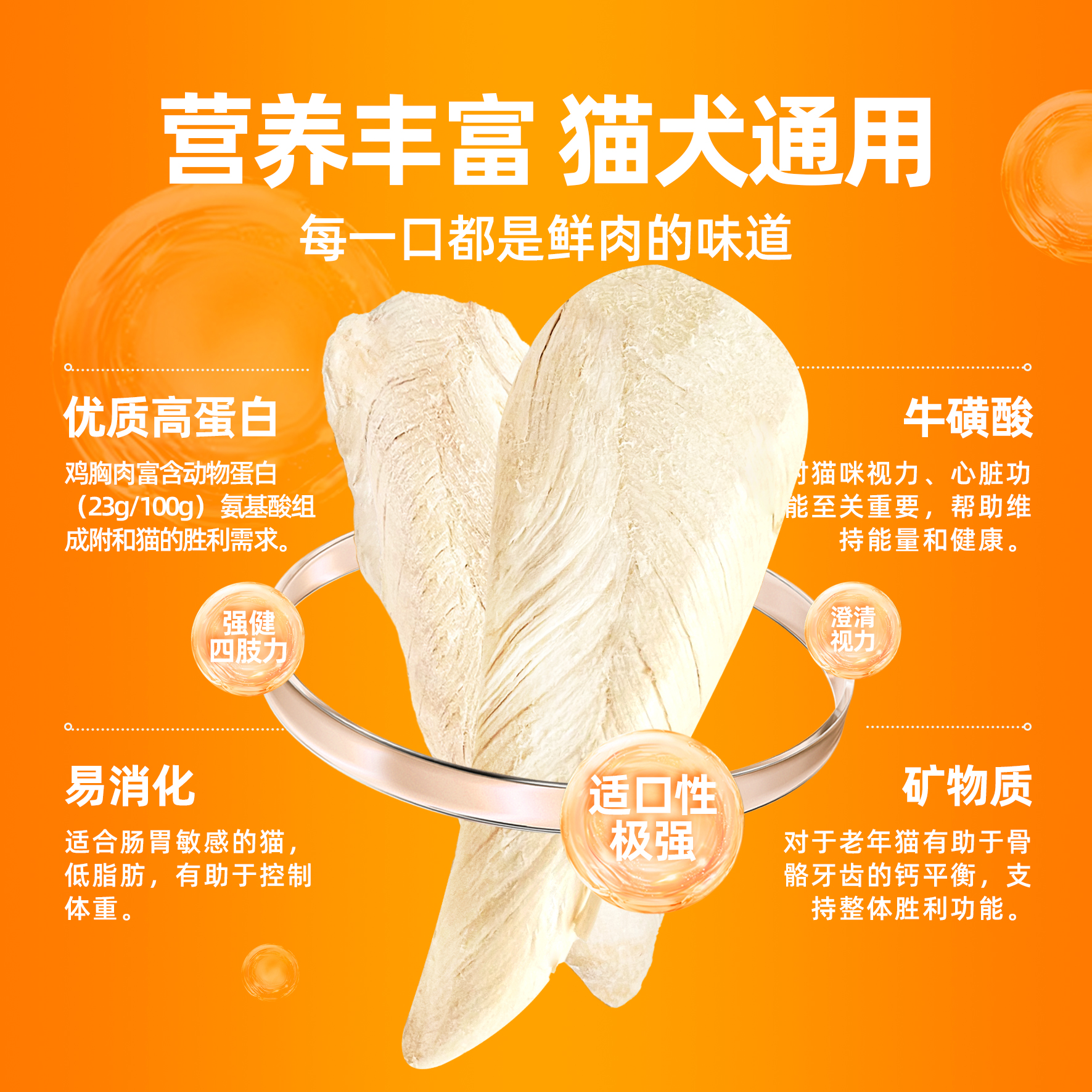猫猫零食冻干鸡胸肉猫咪吃鸡肉粒整块鸡小胸补充营养宠物狗粮猫粮 - 图2