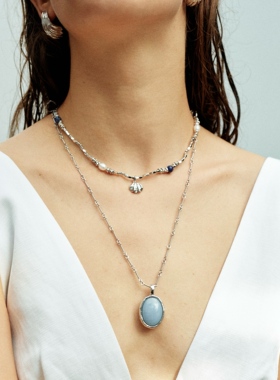 度假系列双面石天然贝壳项链