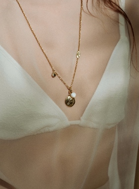 贝壳海螺金币流苏项链项链