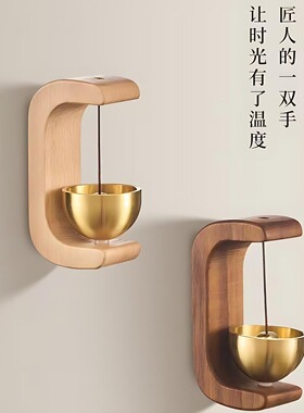 吸门式铜铃入户多巴胺门铃风铃日式开门进门提醒铃铛礼物门挂装饰