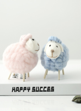 北欧风可爱小绵羊家居饰品摆件创意生日礼品儿童房间床头公仔摆设