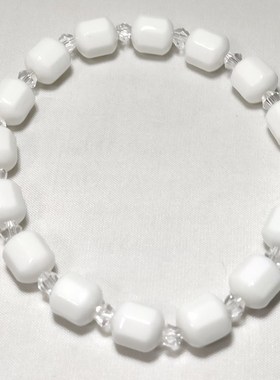 托玛琳白色角水晶项链罗麦珠款锗石电气石派石远红外负离子手链