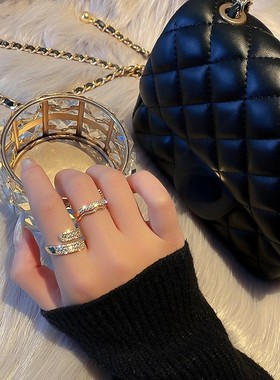 diamond open ring for women temperament exquisite rings gift