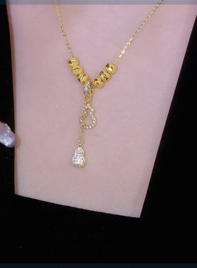 咕噜服装服饰钛钢项链 轻奢气质百搭时尚精致福珠流苏葫芦X-16