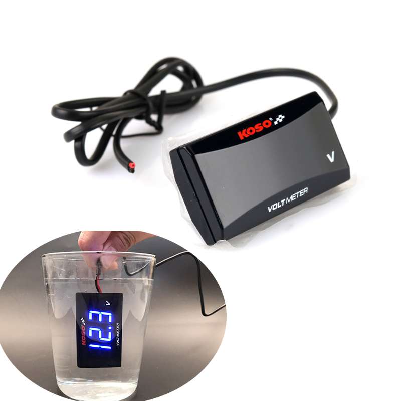 KOSO电压表电动车配件改装 9-150V液晶显示电子表电动车电摩通用 - 图1