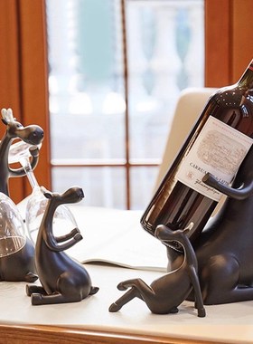 高端大气酒柜摆件轻奢高档客厅玄关红酒架装饰品乔迁新居礼品高级