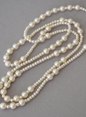 珍珠项链链款多层毛衣长叠气质时尚大小戴天然淡水带女多复古超长