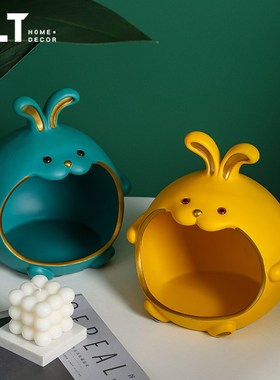 兔子摆件新年装饰糖果盒门口春节过兔年客厅玄关前台钥匙收纳摆件