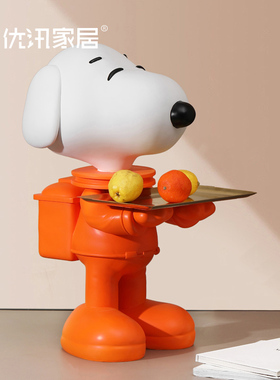 手绘家居客厅电视柜落地摆件狗大号托盘大型乔迁新居礼品装饰品